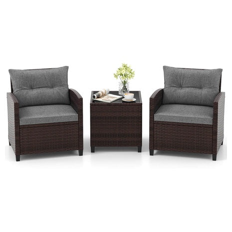 3 Piece Rattan Conversation Set