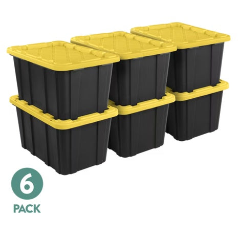 6-Pack 27-Gal Sterilite Industrial Tote Storage Bin W/ Snap-on Lids