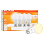 4 Sylvania Soft White ECO LED A19 Light Bulb, 60W Equivalent
