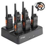 6 Rechargeable Long Range Radios With Earpieces