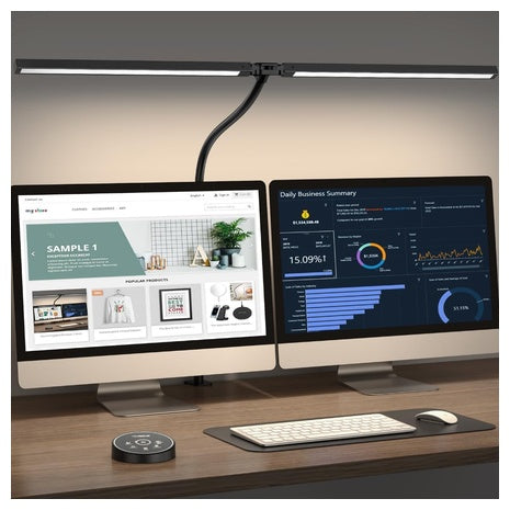 Dual Head LED Desk Lamp with Remote