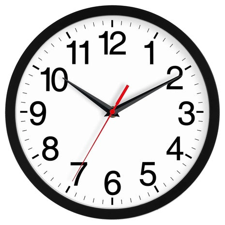 Rohioue 10" Silent Non Ticking Analog Modern Wall Clock