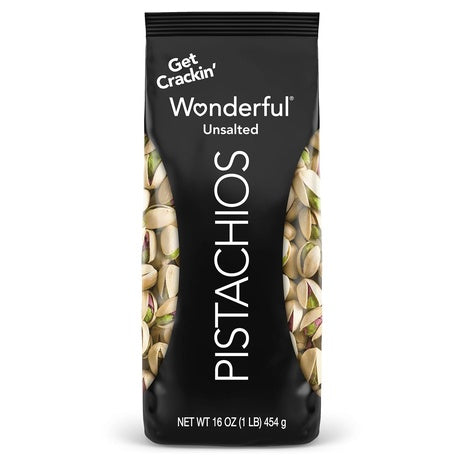 5 Bags 16oz Wonderful Unsalted Pistachios