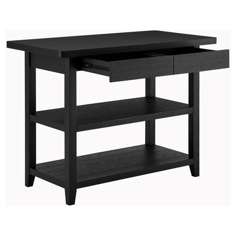 Reading Wood Kitchen Island With 2 Shelves