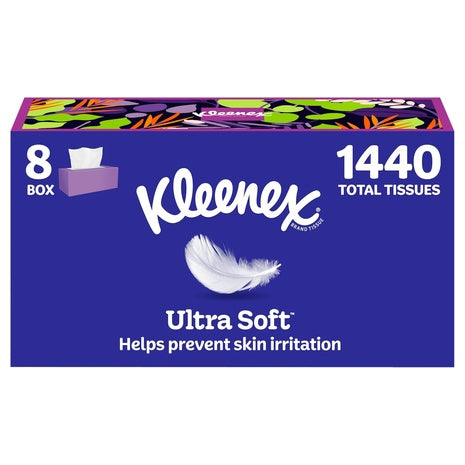 Targeted: 8 Flat Boxes Kleenex Tissues
