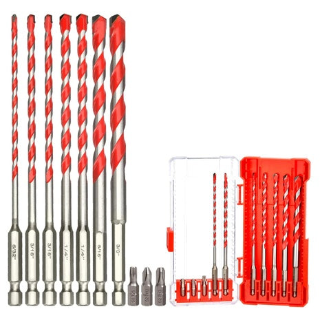 7-Piece 5/32"-3/8" Extension Masonry Drill Bit Set