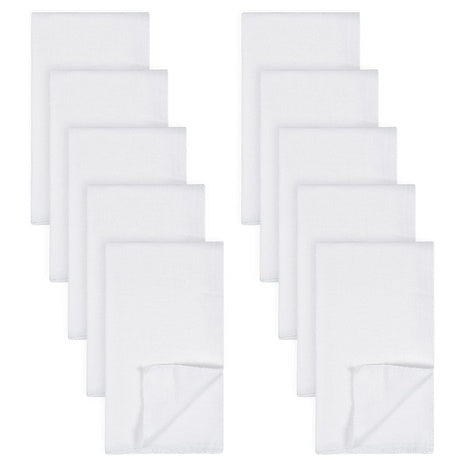 10-Pack Gerber 100% Cotton Birdseye Flatfold Cloth Baby Diaper (White)