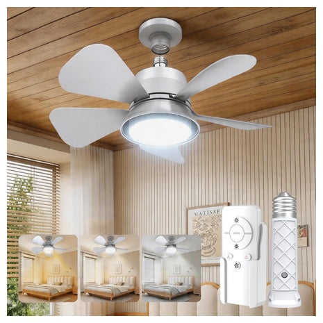 MOTCTQVD 3 Colors Small Ceiling Fan With Light