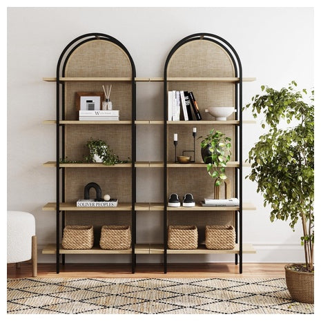 2-Pack Nathan James Amara 5-Shelf Bookcases