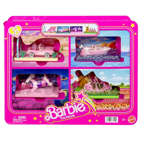 Barbie Mini Land Movie-Inspired Vehicle Collection With Mini Dolls And 4 Vehicles