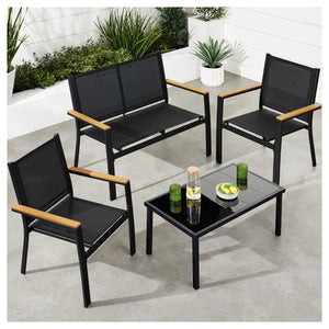 4 Piece Textilene Conversation Set