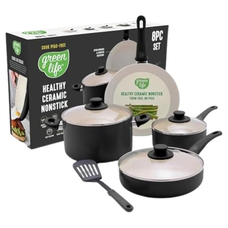GreenLife 8-Piece PFAS-Free Nonstick Cookware Set