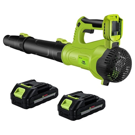 21V High Power Cordless Leaf Blower With 2 Batteries
