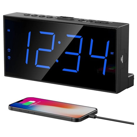 Digital Dual Alarm Clock with USB Charger