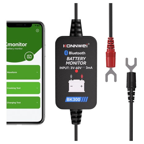 Bluetooth Battery Monitor 12V–60V with Voltage Display