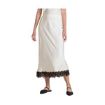 Lace Trim Midi Slip Skirt