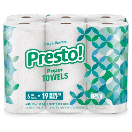 Amazon Business: 6 XXL Rolls (=19 Reg)Presto Ultra-Strong Paper Towels
