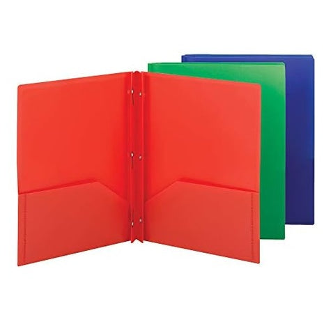 3-Pack Smead Poly Two-Pocket Folder