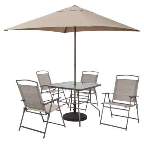 6-Piece Steel Square Outdoor Dining Set