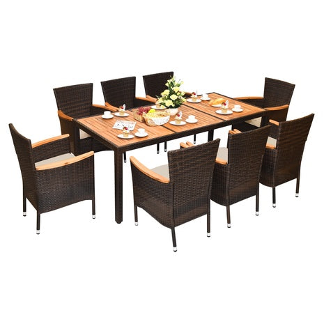 9 Piece Rattan Dining Set