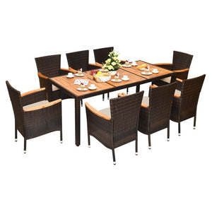 9 Piece Rattan Dining Set
