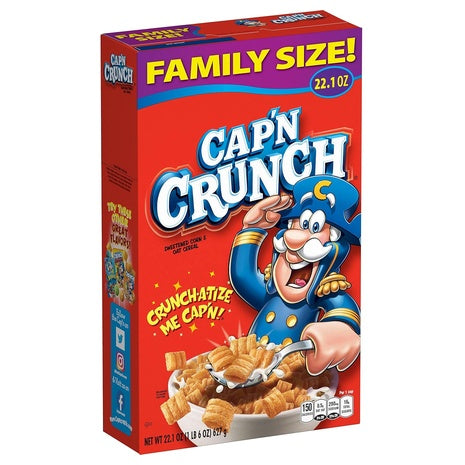 Family Size Box of Cap'n Crunch Cereal (OU-D, 22.1oz)
