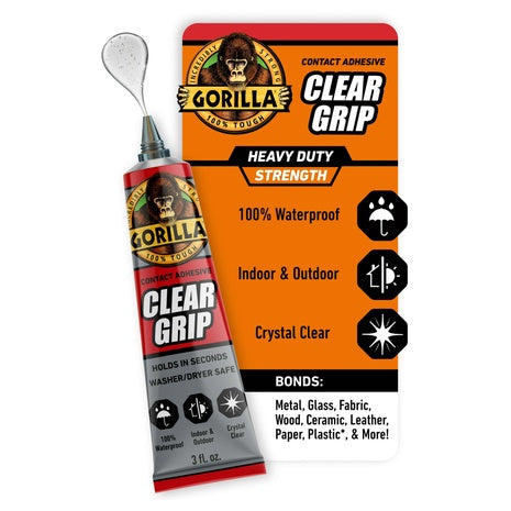 2-Pack Gorilla Clear Grip Waterproof Contact Adhesive