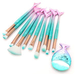 11-Piece Girls’ Makeup Brush Set with Fish Tail Handles