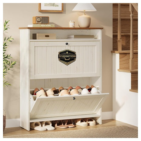 SONGMICS HOME Snapsemble Superfast Assembly Shoe Cabinet