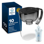 10-Cup Brita Plus Large Water Pitcher With Filter (Black)
