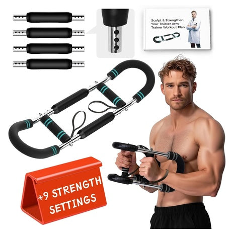 Adjustable Twister Trainer with 9 Resistance Levels & Workout Poster