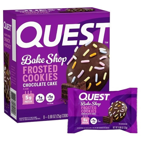 8-Pack Quest Frosted Chocolate Cake Protein Cookies (OU-D)