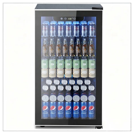 17.32'' W 3.2 Cu.ft 130 Cans Stainless Steel Beverage Refrigerator