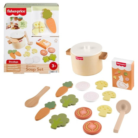 16-Piece Wooden Pretend Cooking Playset