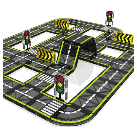 Magnetic Tiles Building Blocks Road Set