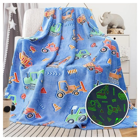 Glow-in-the-Dark Construction Truck Blanket