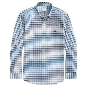 Men's Stretch Cotton Non-Iron Oxford Polo Button Down Collar Double-Check Shirt