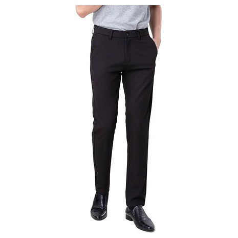 Plaid&Plain Men’s Slim Fit Dress Pants