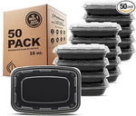 Paquete de 50 contenedores de almacenamiento de alimentos Freshware Meal Prep de 1 compartimento