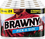 Toallas de papel Brawny, 12 rollos dobles = 24 rollos regulares