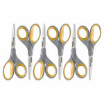 6-Pack Westcott 7" Straight Titanium Scissors