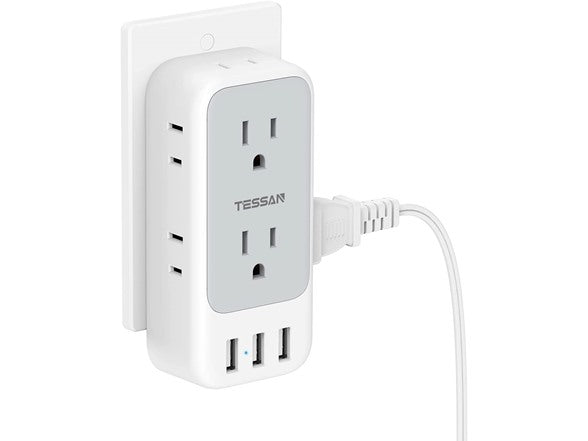 Tessan Electrical 7 Outlet Splitter with 3 USB Wall Charger