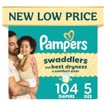104 Pampers Swaddlers Size 5 Diapers