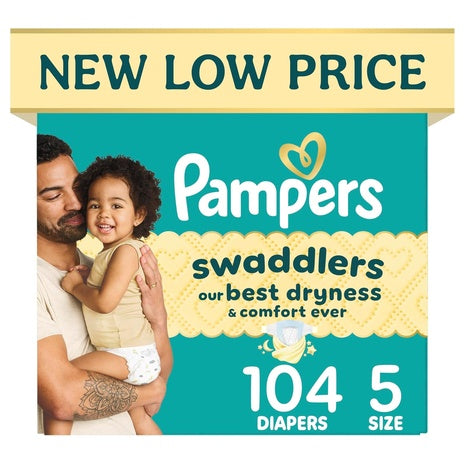 104 Pampers Swaddlers Size 5 Diapers
