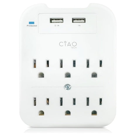 CIAO TECH 6 Outlet Extender With 2 USB Ports