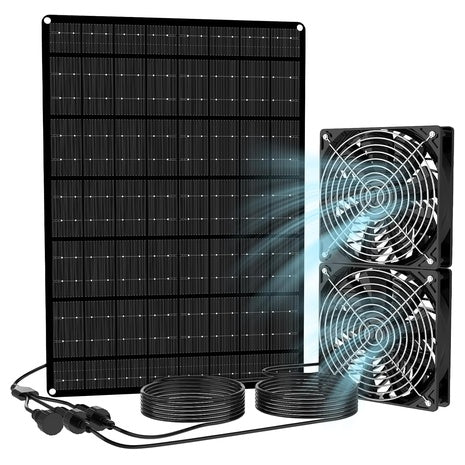 15W Dual High Speed Exhaust & Intake Ventilation Solar Powered Fan
