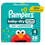 28 Size 4 Pampers Baby Dry Diapers