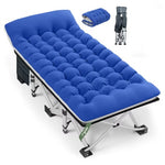 GVDV Folding Camping Cot With 2 Sided Mattress