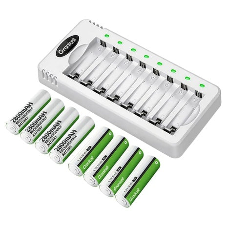 8 Granicell Rechargeable AA Batteries with Charger