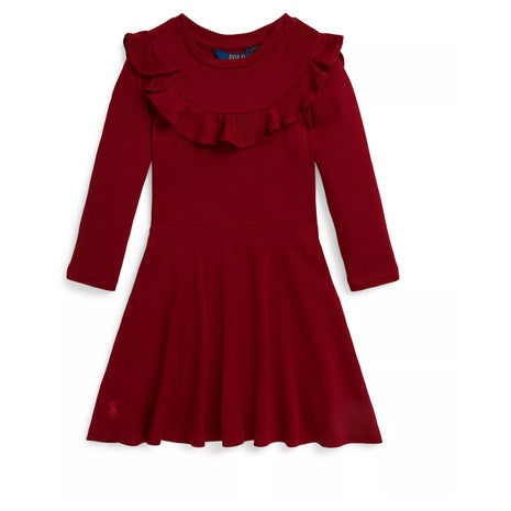 Polo Ralph Lauren Girls Ruffled Long Sleeve Dress